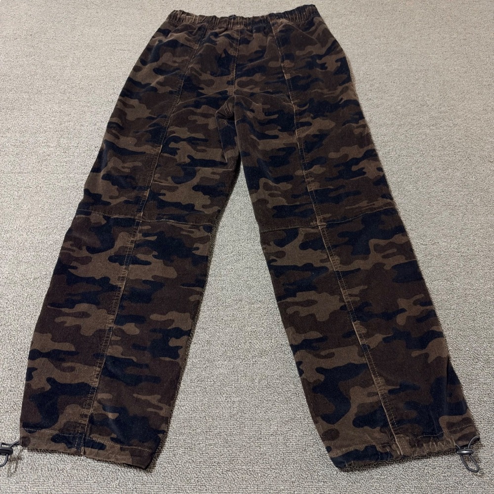 No Boundaries Camo Corduroy Joggers Brown Camouflage Pants Size Small Streetwear